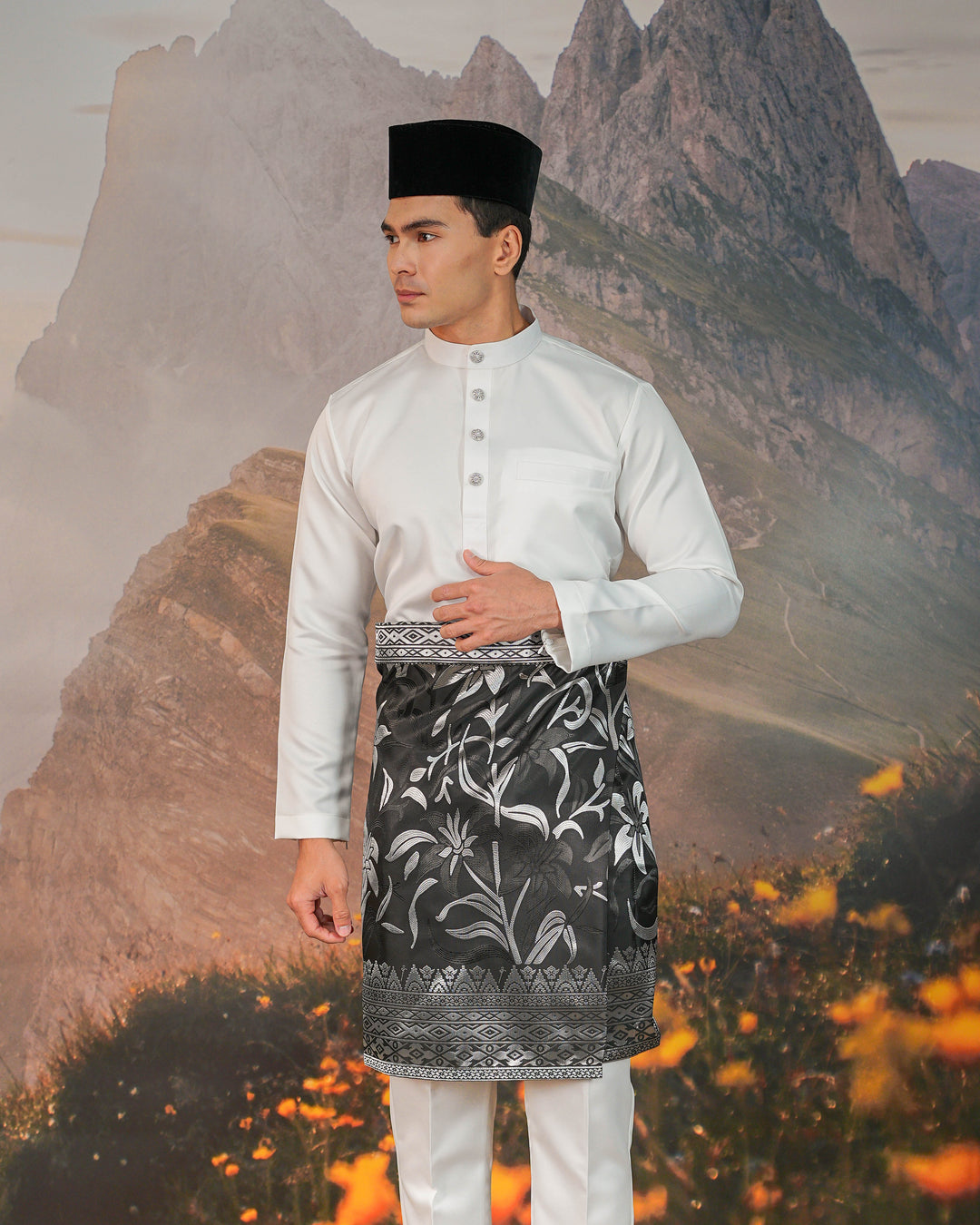 Cenderawasih Instant Sampin Adult - Black & Silver
