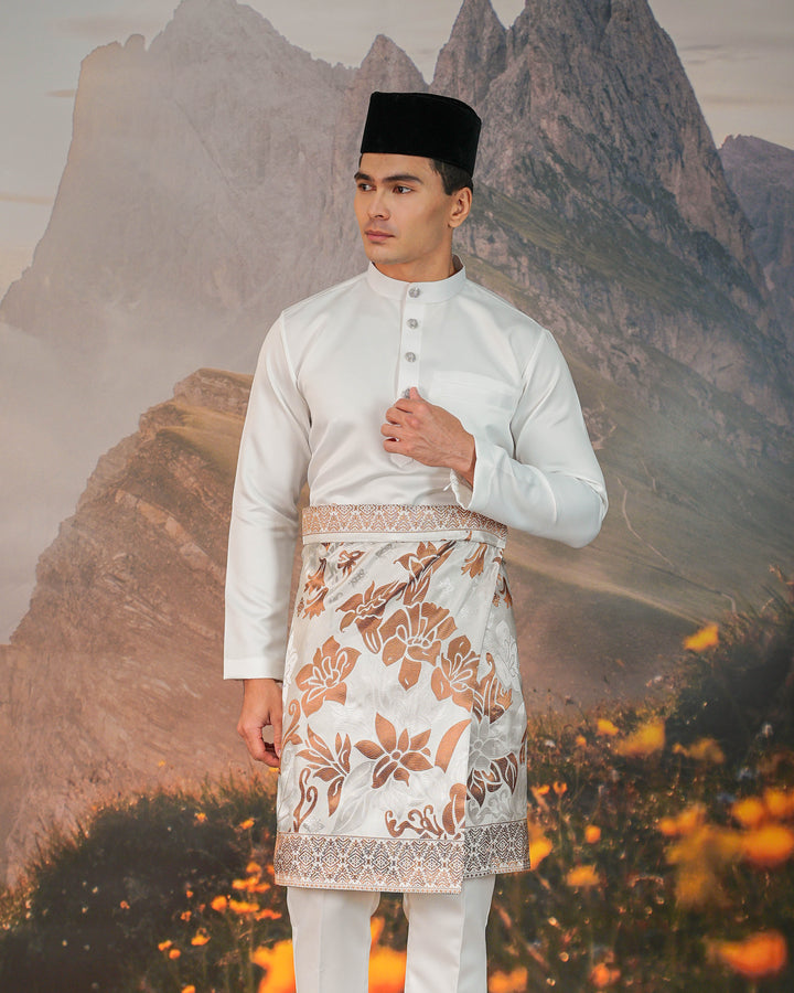 Mawar Instant Sampin Adult - Offwhite & Brown