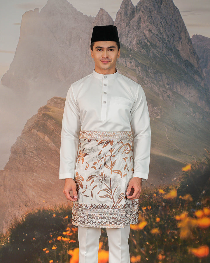 Cenderawasih Instant Sampin Adult - Offwhite & Brown