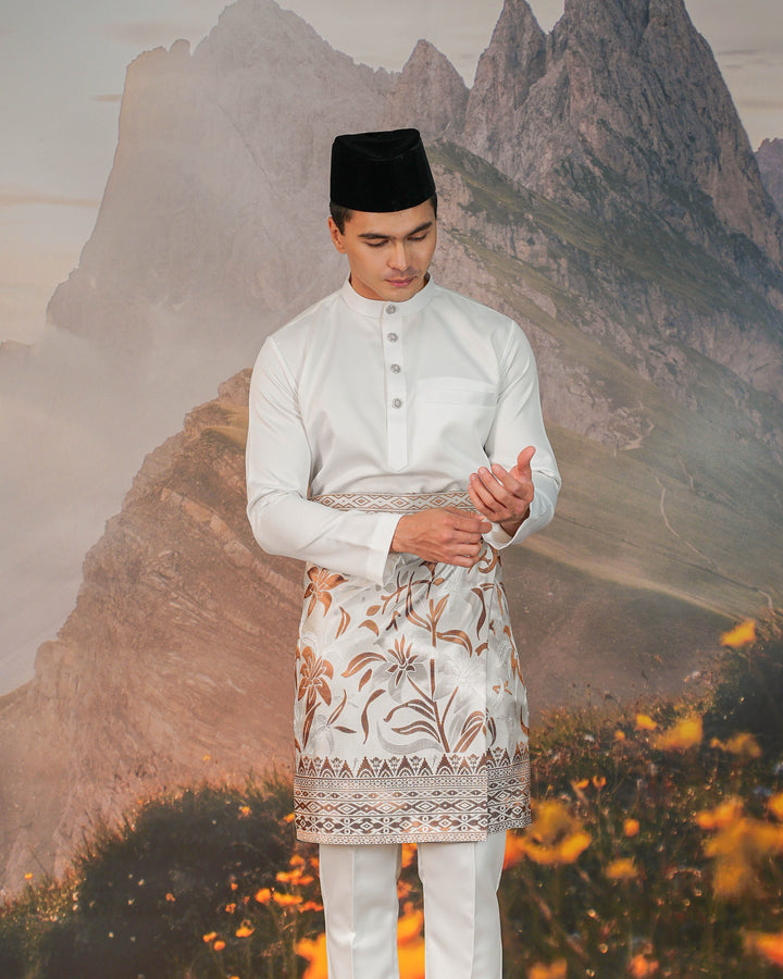 Cenderawasih Instant Sampin Adult - Offwhite & Brown