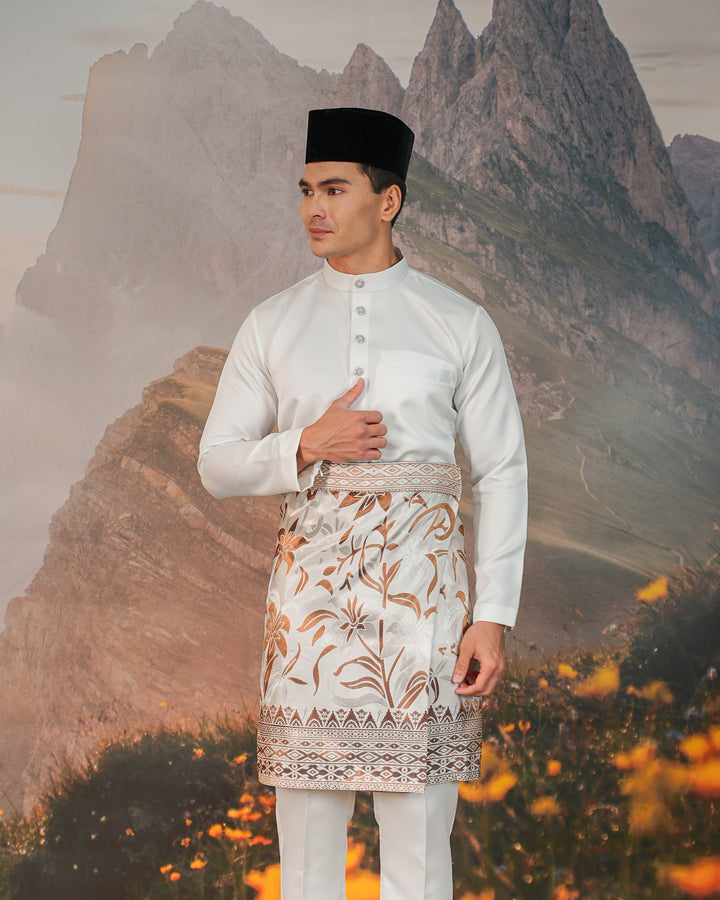 Cenderawasih Instant Sampin Adult - Offwhite & Brown