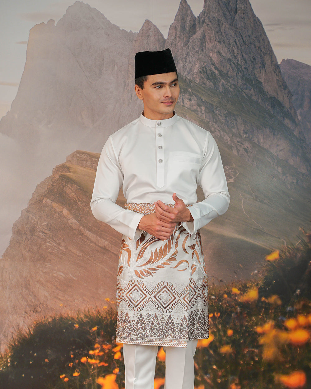 Teratai Instant Sampin Adult - Offwhite & Brown - SampinExclusiveMy