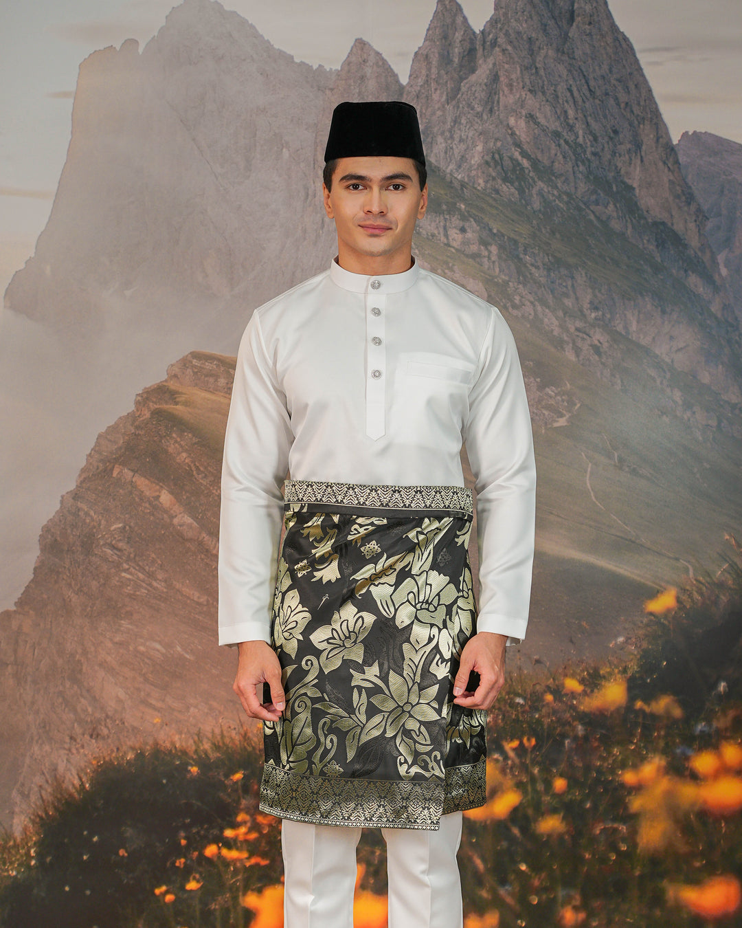 Mawar Instant Sampin Adult - Black & Gold