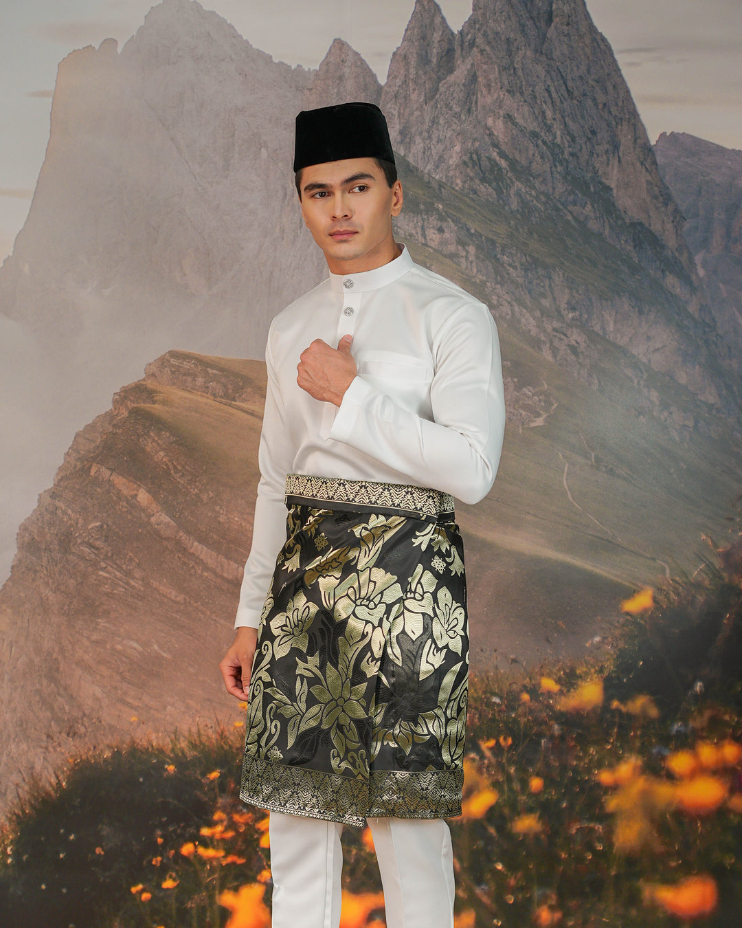 Mawar Instant Sampin Adult - Black & Gold