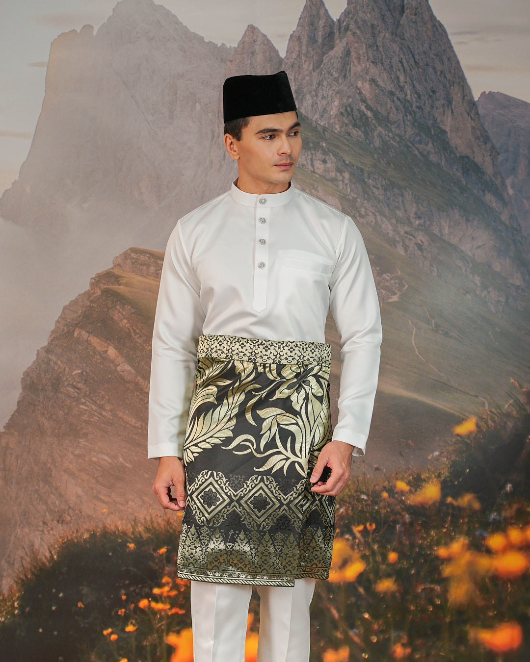 Teratai Instant Sampin Adult - Black & Gold