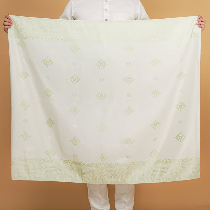 Langkasuka Original Sampin Adult - Offwhite & Soft Green - SampinExclusiveMy