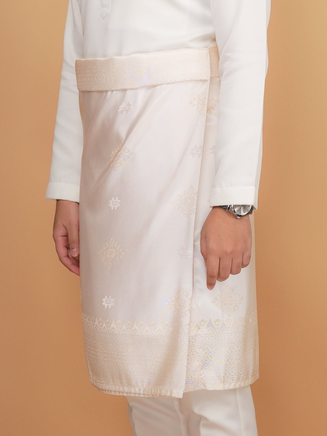 Langkasuka Instant Sampin Adult - Offwhite & Soft Gold - SampinExclusiveMy