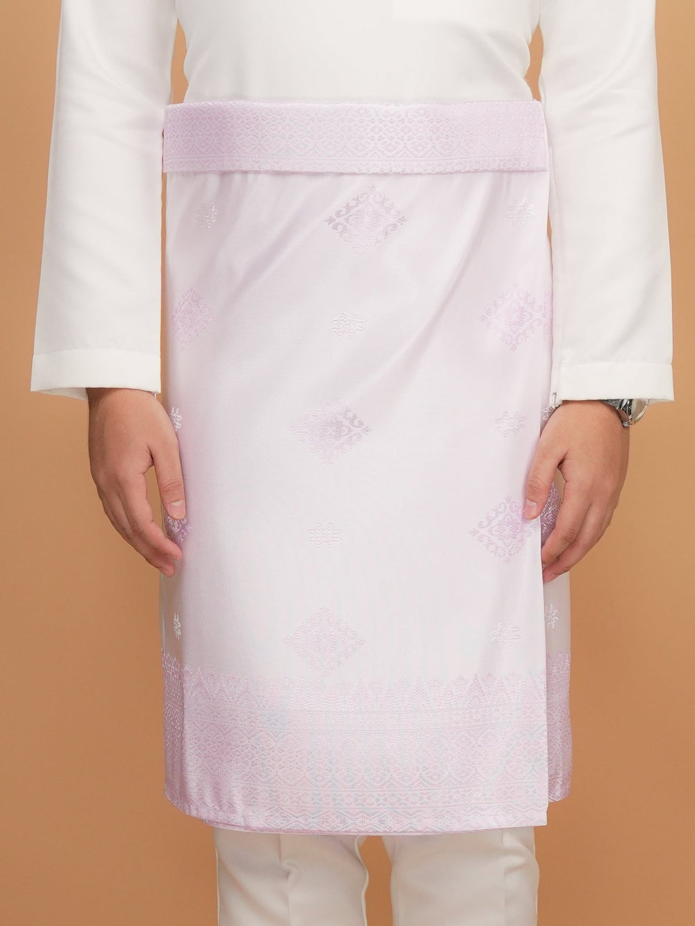Langkasuka Instant Sampin Adult - Offwhite & Soft Purple - SampinExclusiveMy