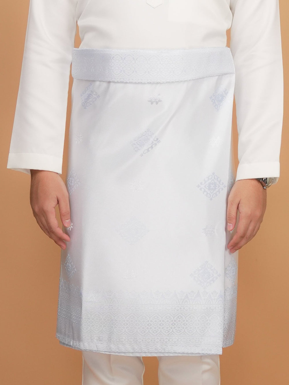 Langkasuka Instant Sampin Adult - Offwhite & Soft Blue - SampinExclusiveMy
