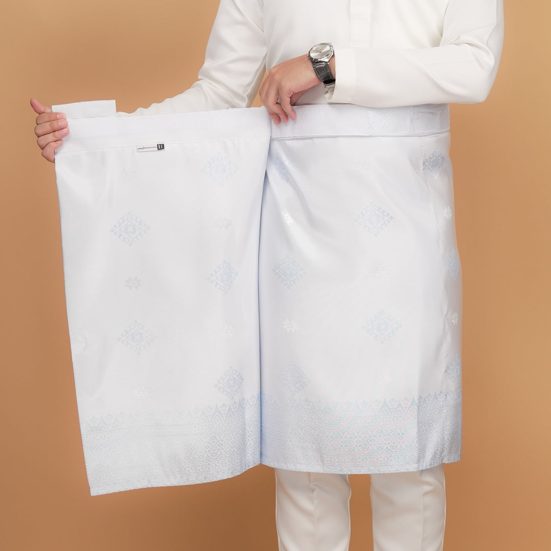 Langkasuka Instant Sampin Adult - Offwhite & Soft Blue