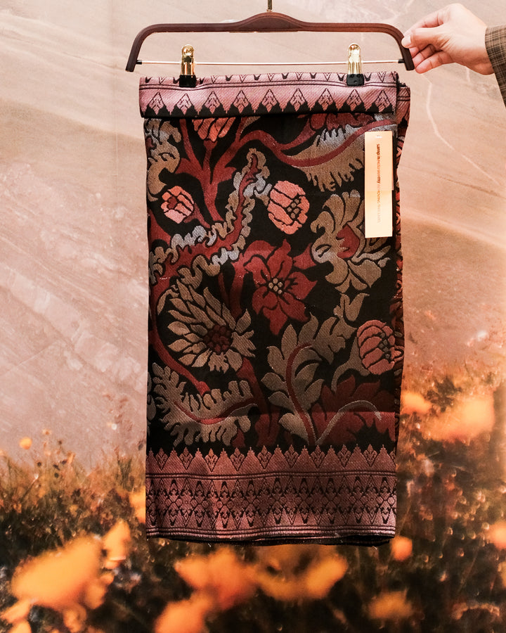 Songket Instant - Maroon & Silver (SI 104)