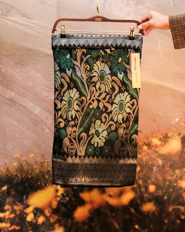 Songket Instant - Green & Silver (SI 102)