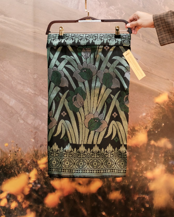 Songket Instant - Green & Silver (SI 116)