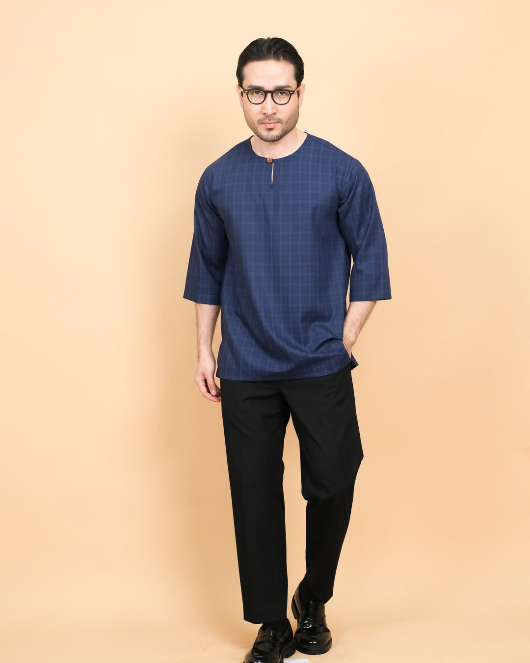 Kurta Patih Petak - Navy Blue - SampinExclusiveMy