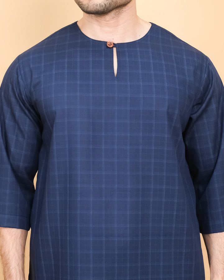 Kurta Patih Petak - Navy Blue - SampinExclusiveMy