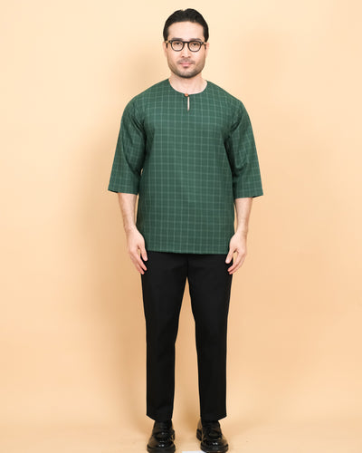 Kurta Patih Petak - Emerald Green