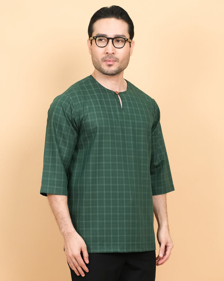 Kurta Patih Petak - Emerald Green