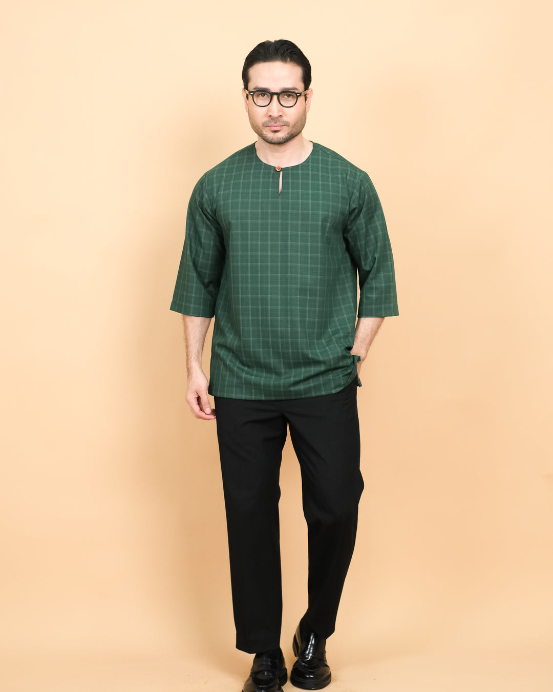 Kurta Patih Petak - Emerald Green