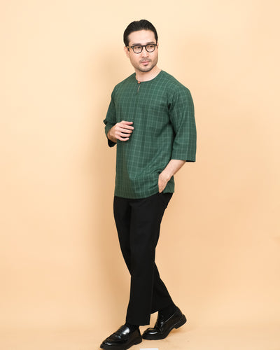 Kurta Patih Petak - Emerald Green