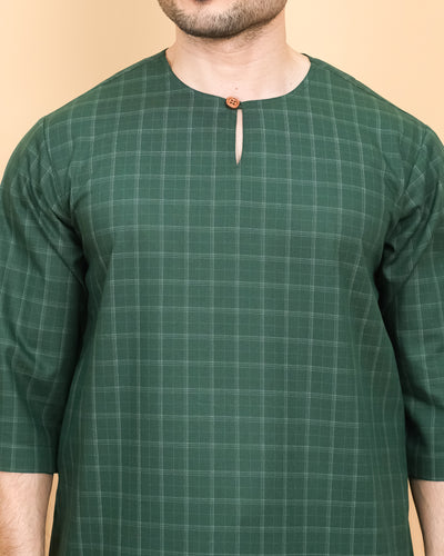 Kurta Patih Petak - Emerald Green