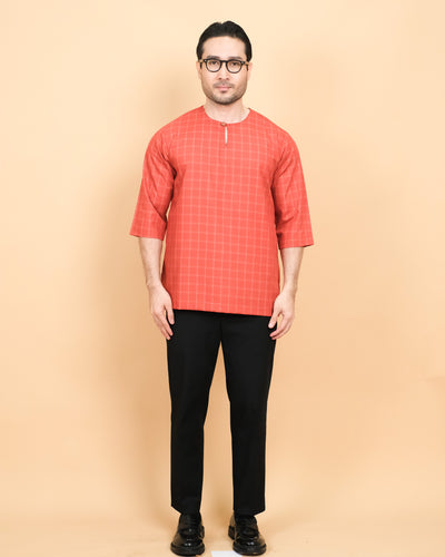 Kurta Patih Petak - Brick Orange