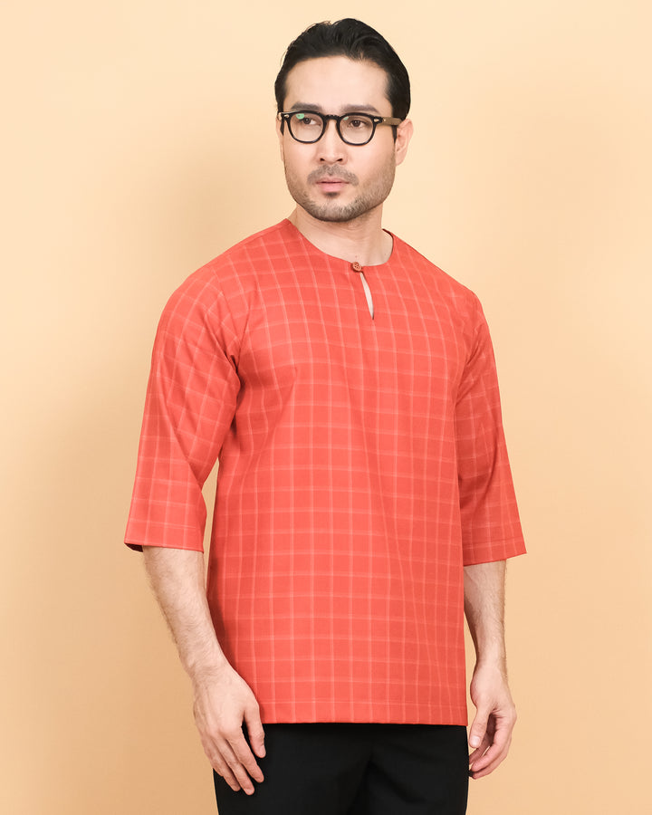 Kurta Patih Petak - Brick Orange