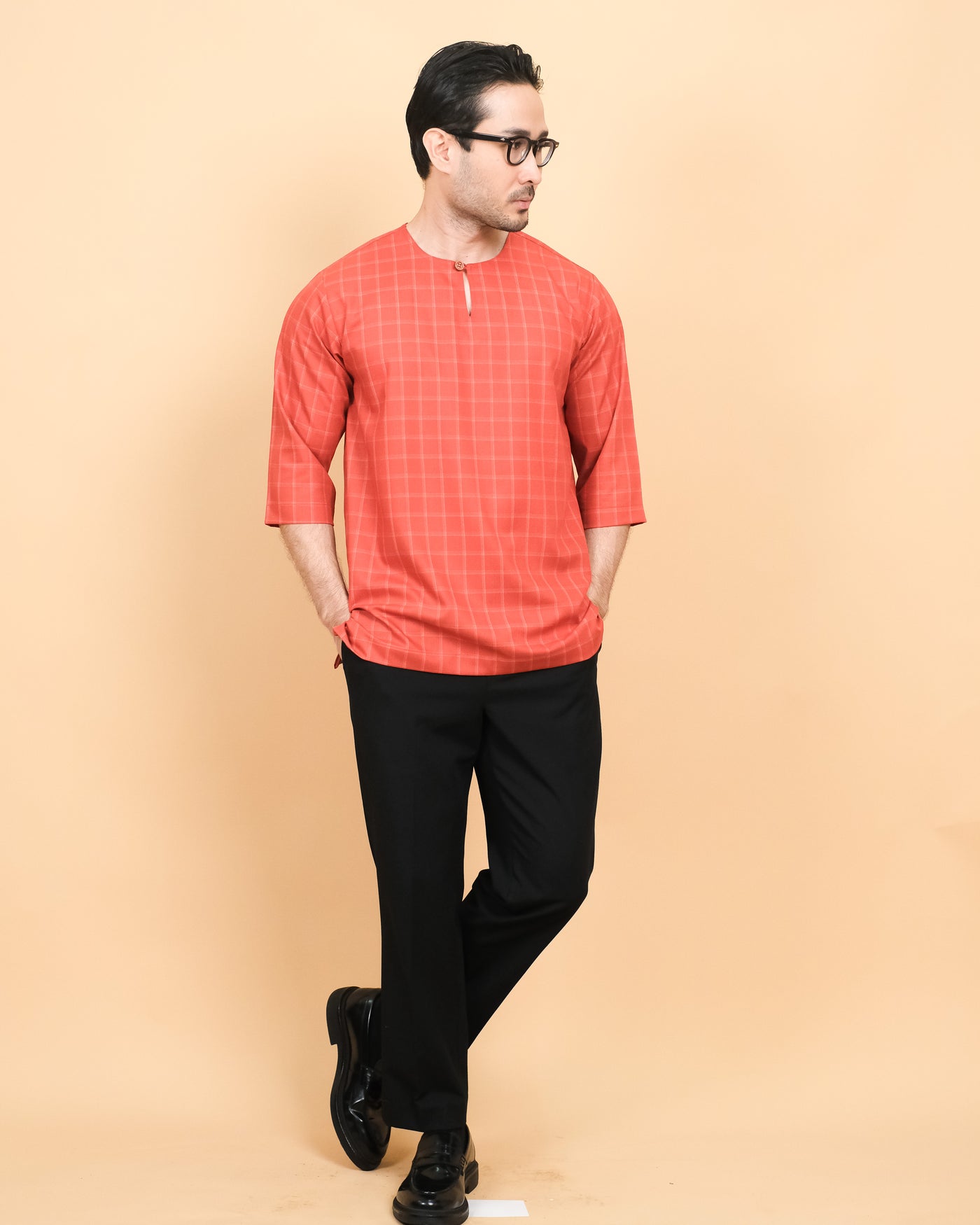 Kurta Patih Petak - Brick Orange