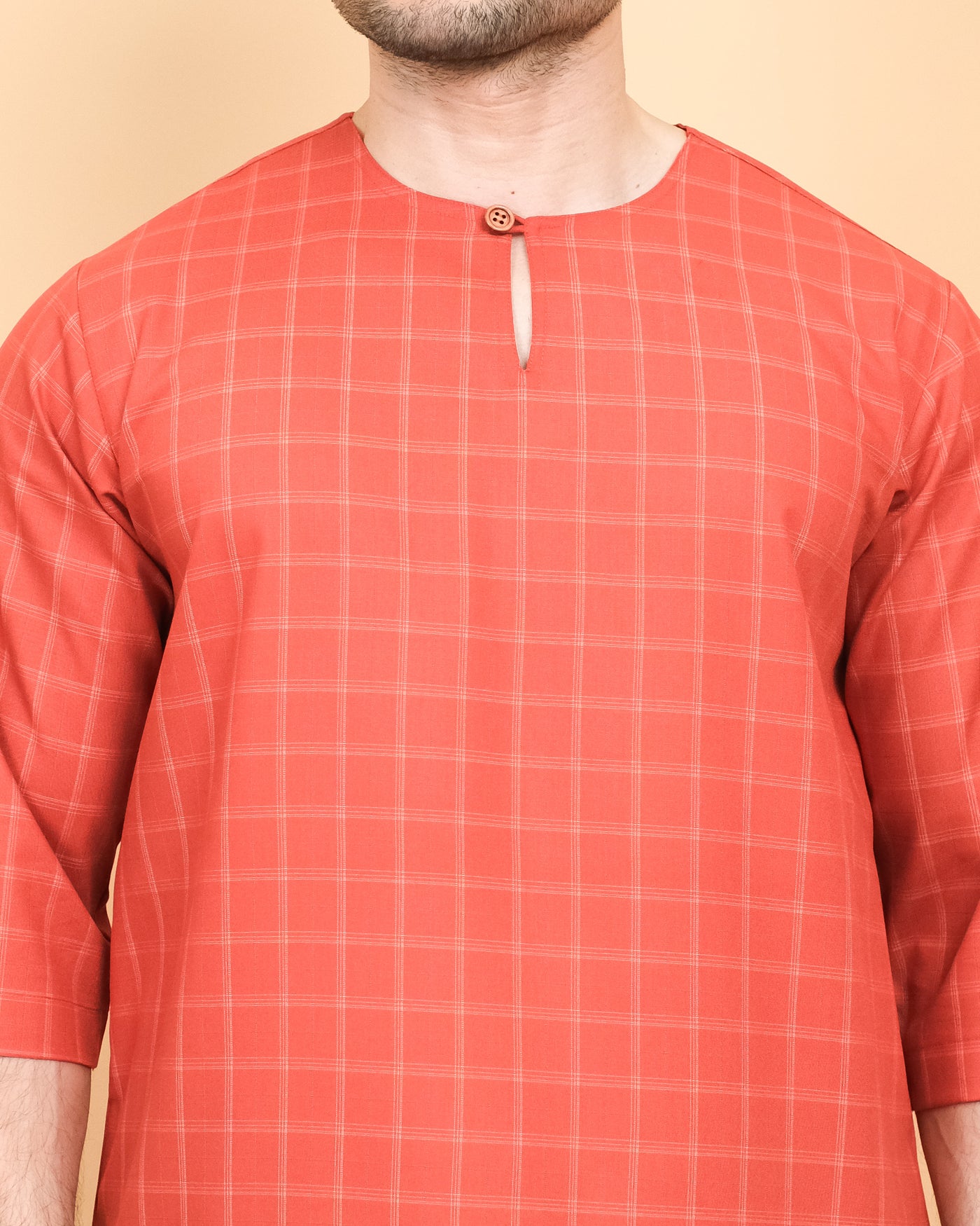 Kurta Patih Petak - Brick Orange