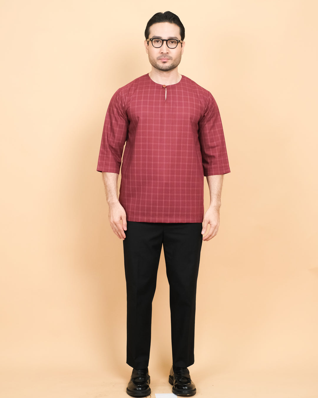 Kurta Patih Petak - Maroon