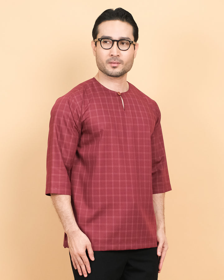 Kurta Patih Petak - Maroon