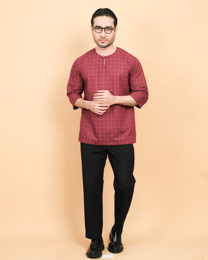 Kurta Patih Petak - Maroon