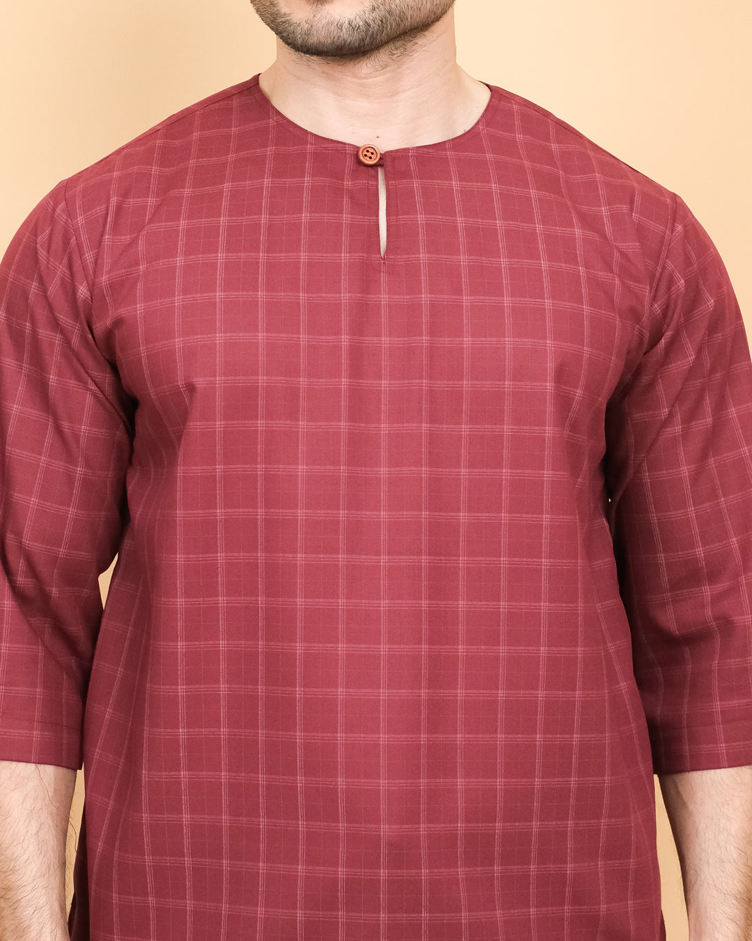 Kurta Patih Petak - Maroon