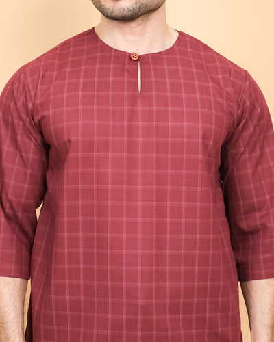 Kurta Patih Petak - Maroon