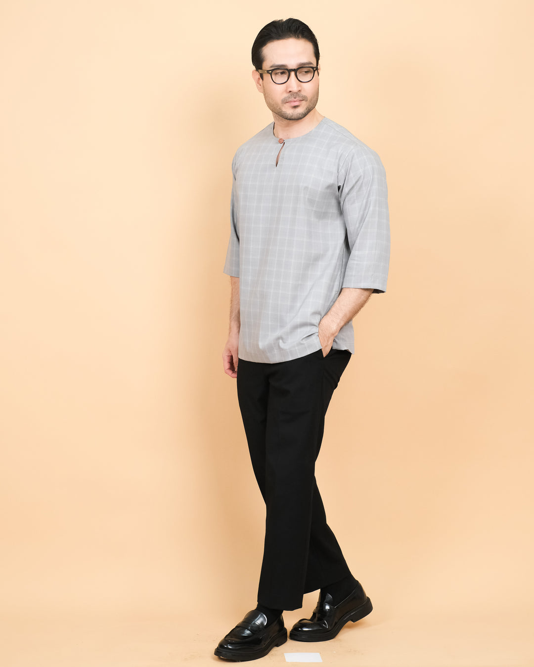 Kurta Patih Petak - Soft Grey