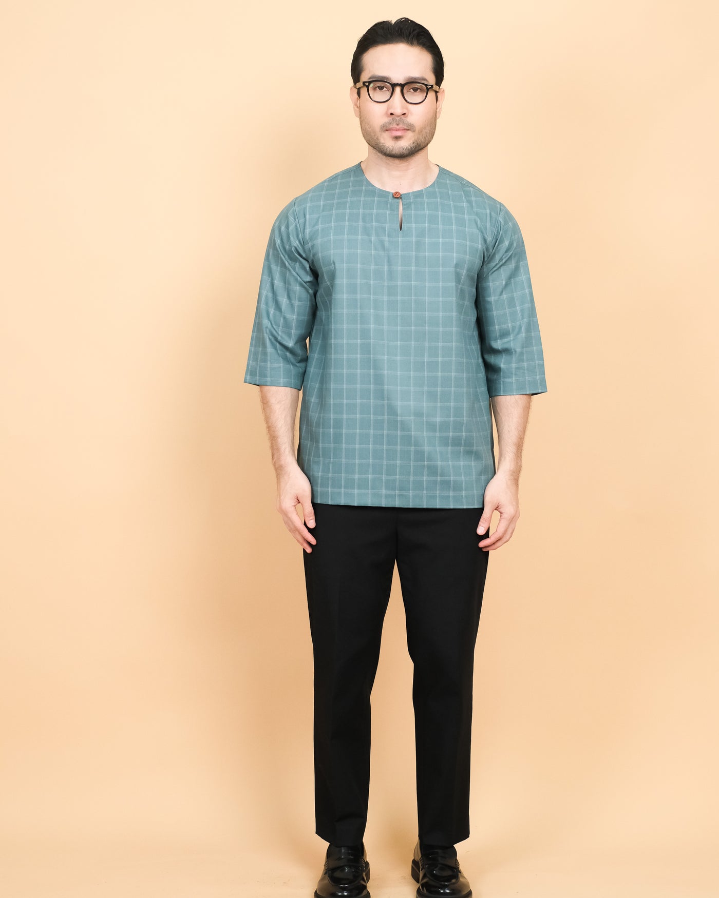 Kurta Patih Petak - Teal Blue