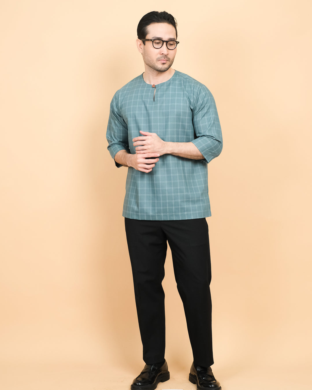 Kurta Patih Petak - Teal Blue