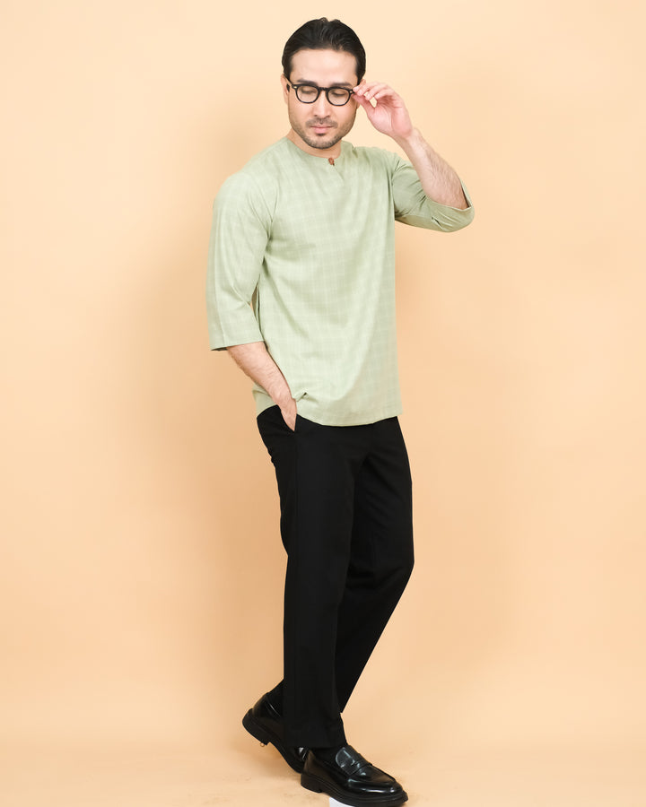 Kurta Patih Petak - Dusty Green