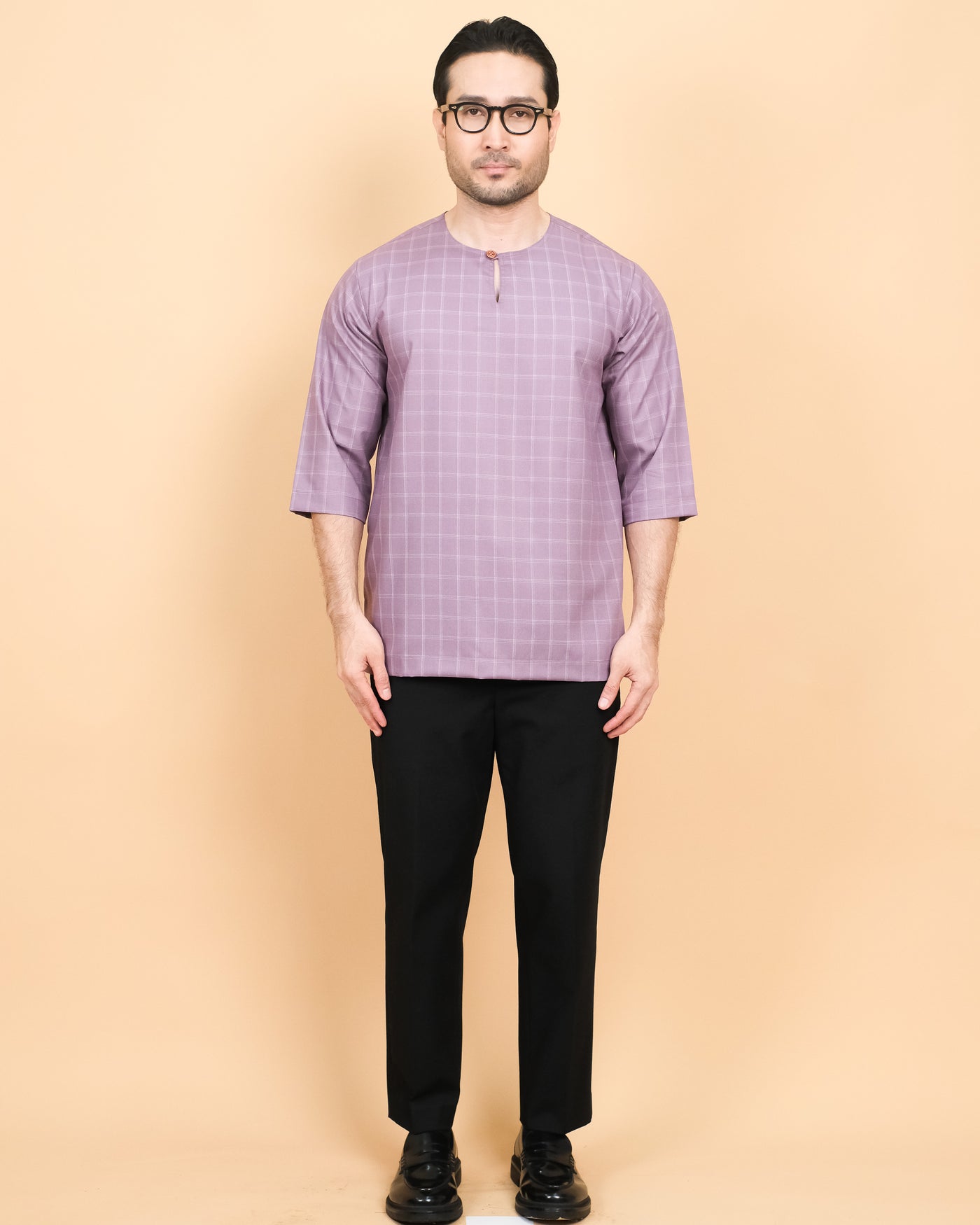 Kurta Patih Petak - Dusty Purple