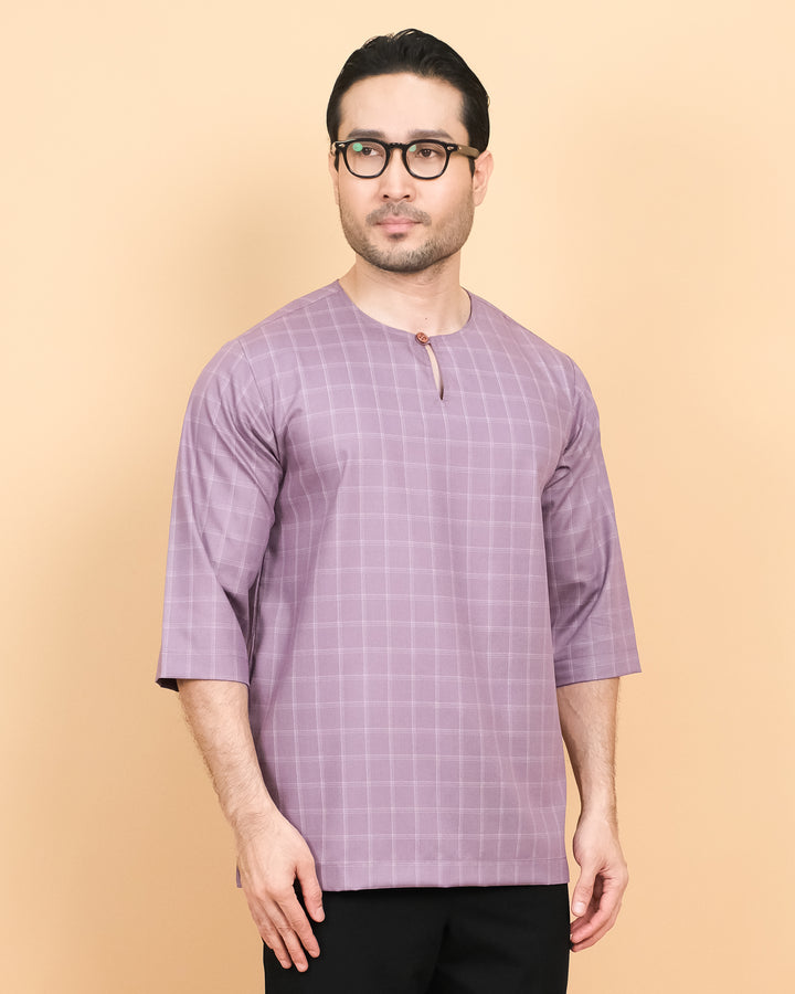 Kurta Patih Petak - Dusty Purple