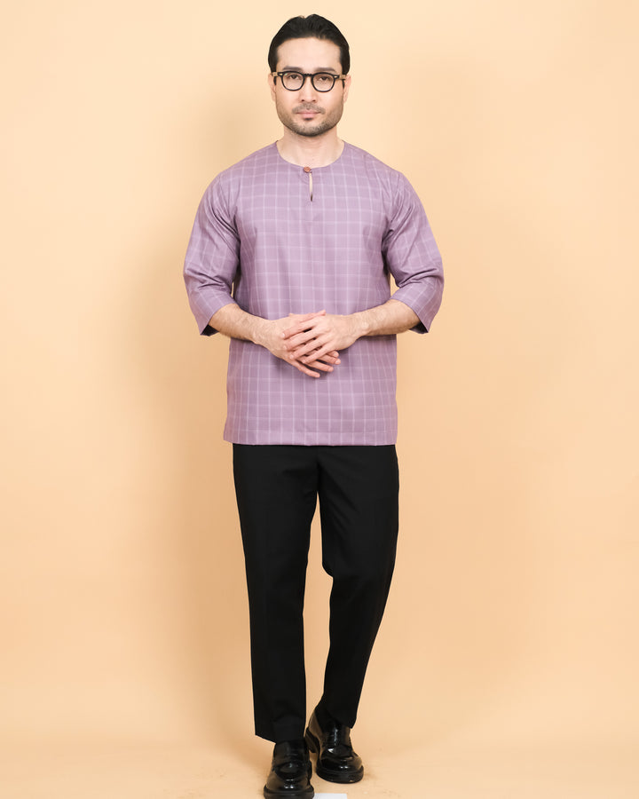 Kurta Patih Petak - Dusty Purple