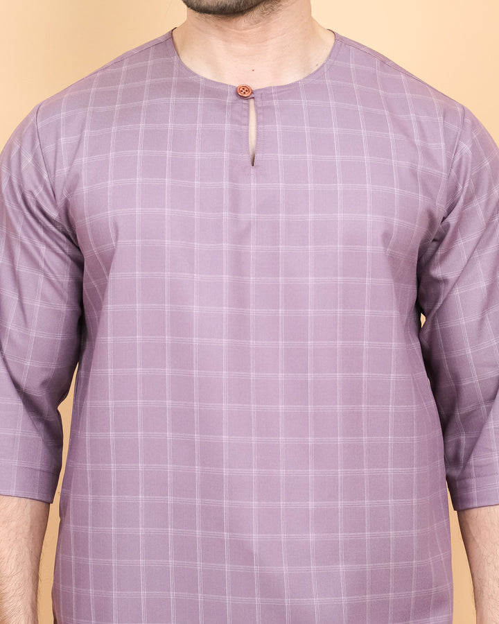 Kurta Patih Petak - Dusty Purple