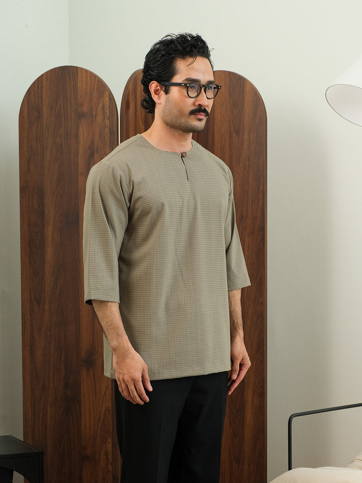 Kurta Larik Petak - Sage Green