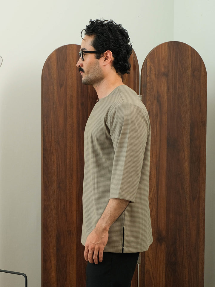 Kurta Larik Petak - Sage Green