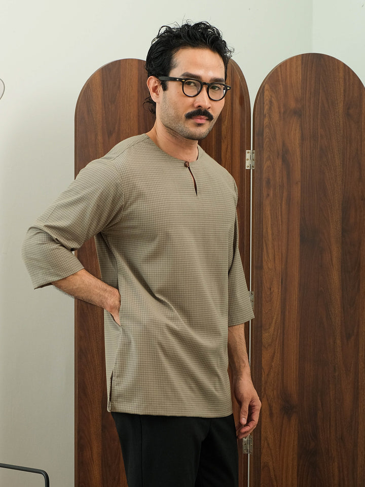 Kurta Larik Petak - Sage Green