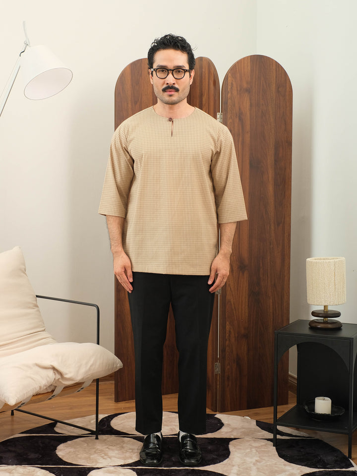 Kurta Larik Petak - Sand