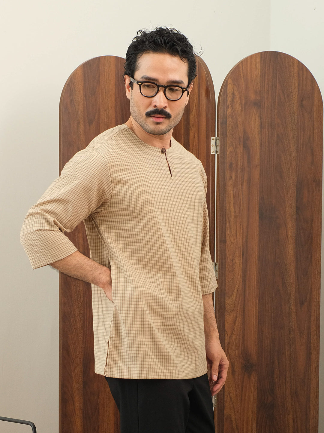Kurta Larik Petak - Sand