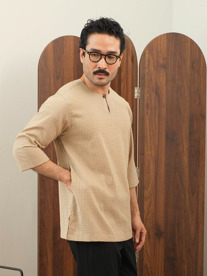 Kurta Larik Petak - Sand