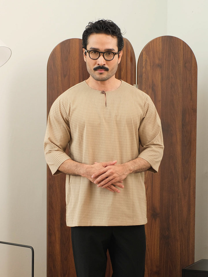 Kurta Larik Petak - Sand