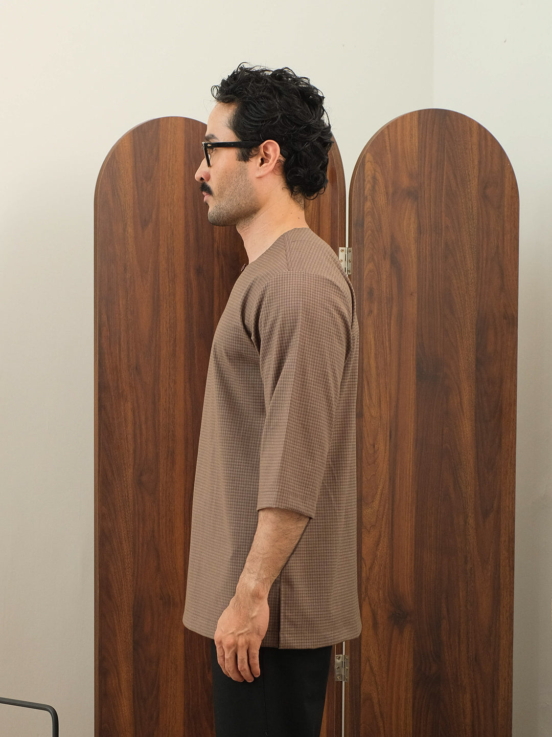 Kurta Larik Petak - Olive