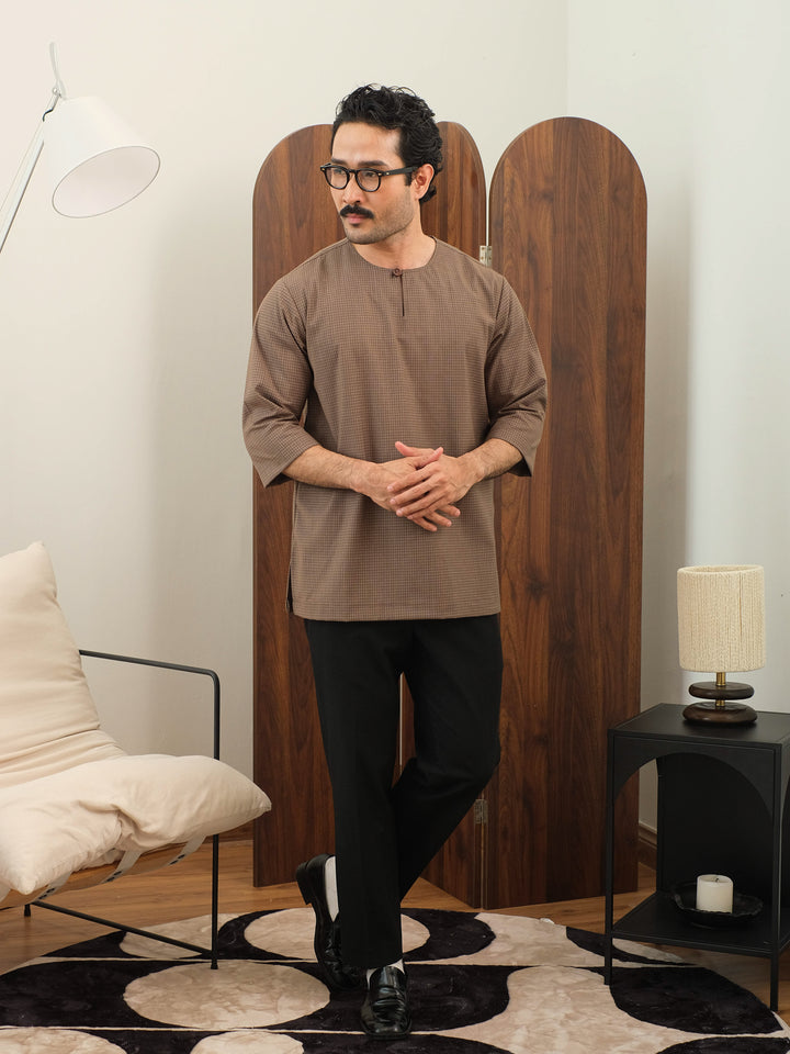 Kurta Larik Petak - Olive